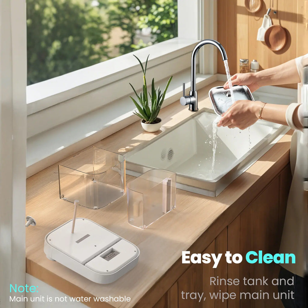 HAPAW 2026 Latest Cat Water Fountain with 2.4G Wi-Fi APP Control 5000Mah Battery Separated Clean & Waste Water No Filter Plug-In Automatic Dispenser