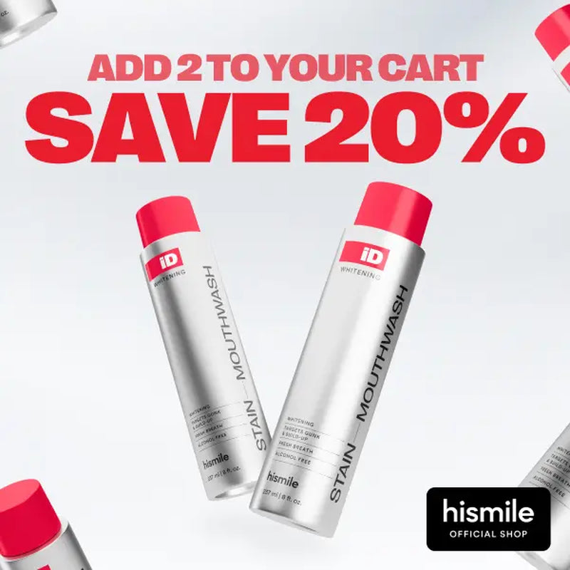 Hismile Id Stain Whitening Mouthwash for White Teeth, Freshens Breath with Essential Oils 237Ml